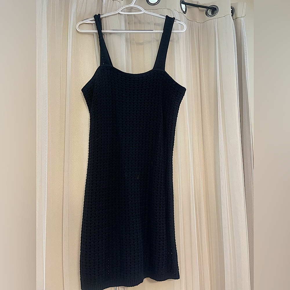 Black crotchet knit dress from Gap